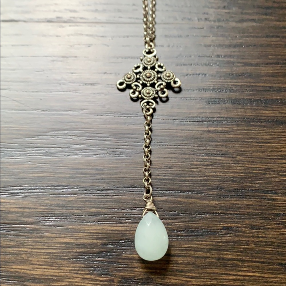 Silver Necklace with Baby Blue Pendant